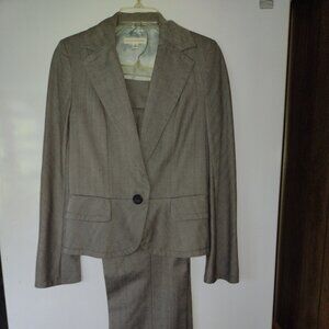Banana Republic Blue Lined Wide Leg Grey Pant Suit Women’s size 6